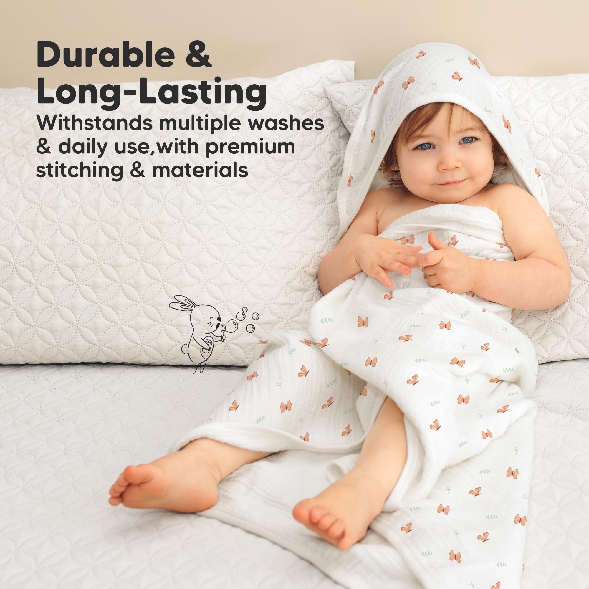 KeaBabies Lyra 35x35 inch towel offers generous bath wrap