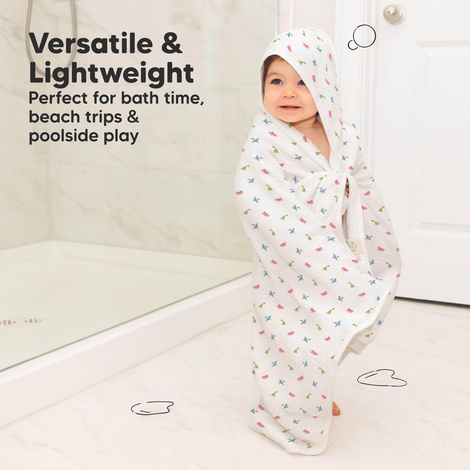 KeaBabies Lyra hooded towel gender-neutral prints for versatile gifting.