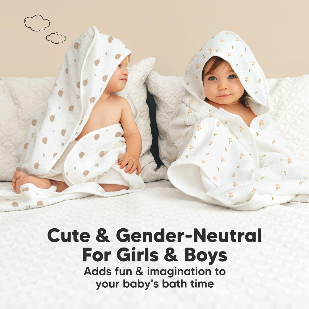 KeaBabies Lyra hooded towel soft muslin weave provides cozy bath experience