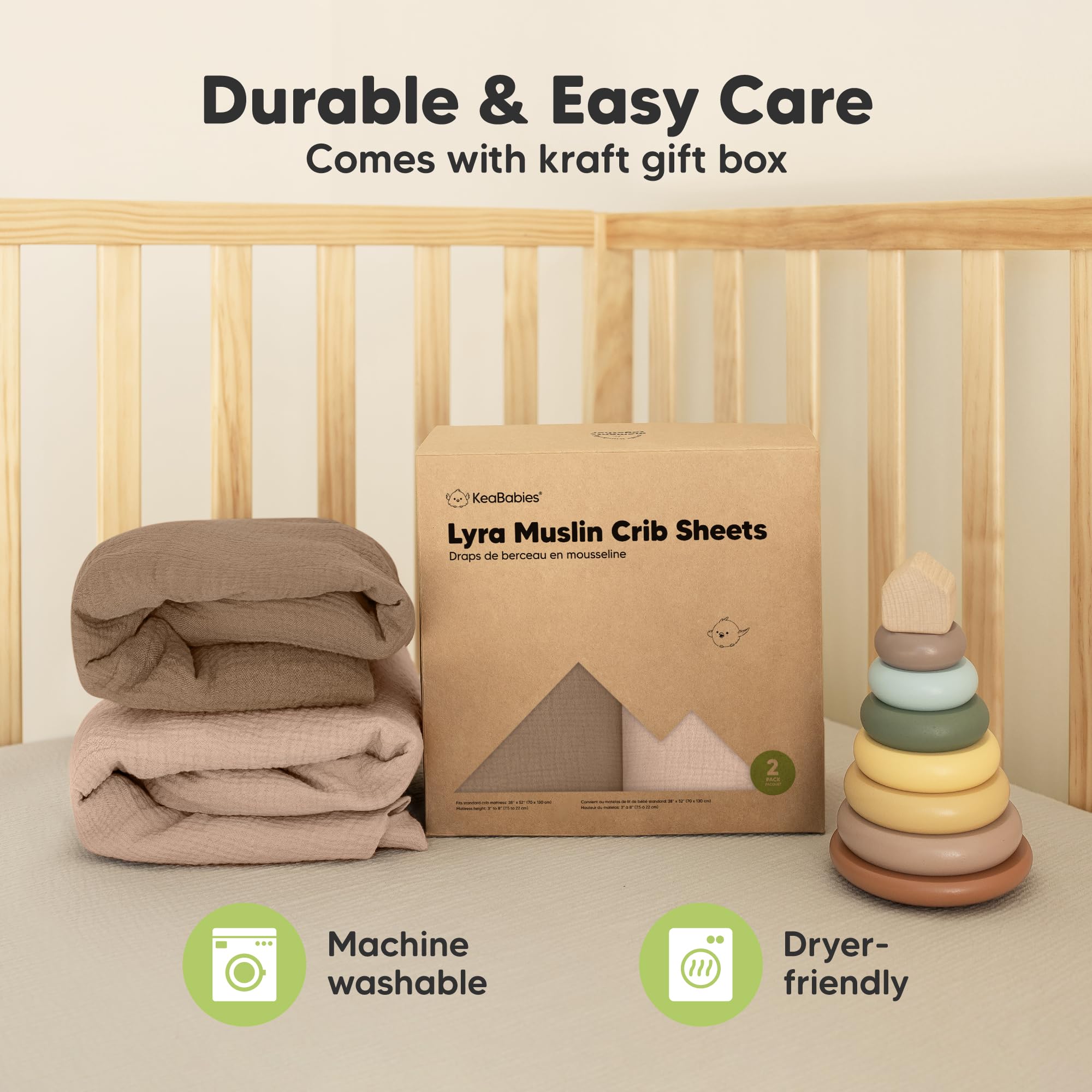 KeaBabies Lyra crib sheets in a stylish nursery setting