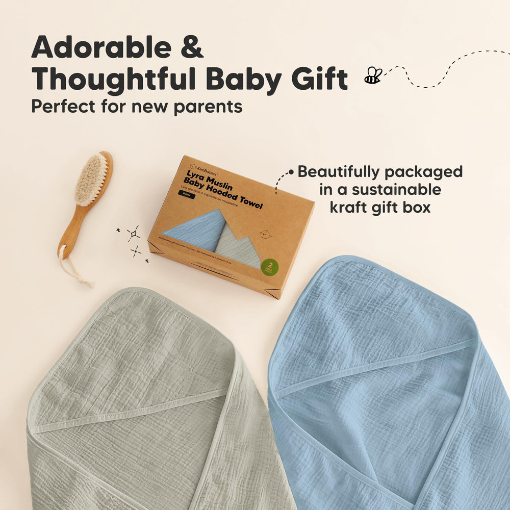 KeaBabies Lyra four-layer hooded towel, durable for beach and pool moments.