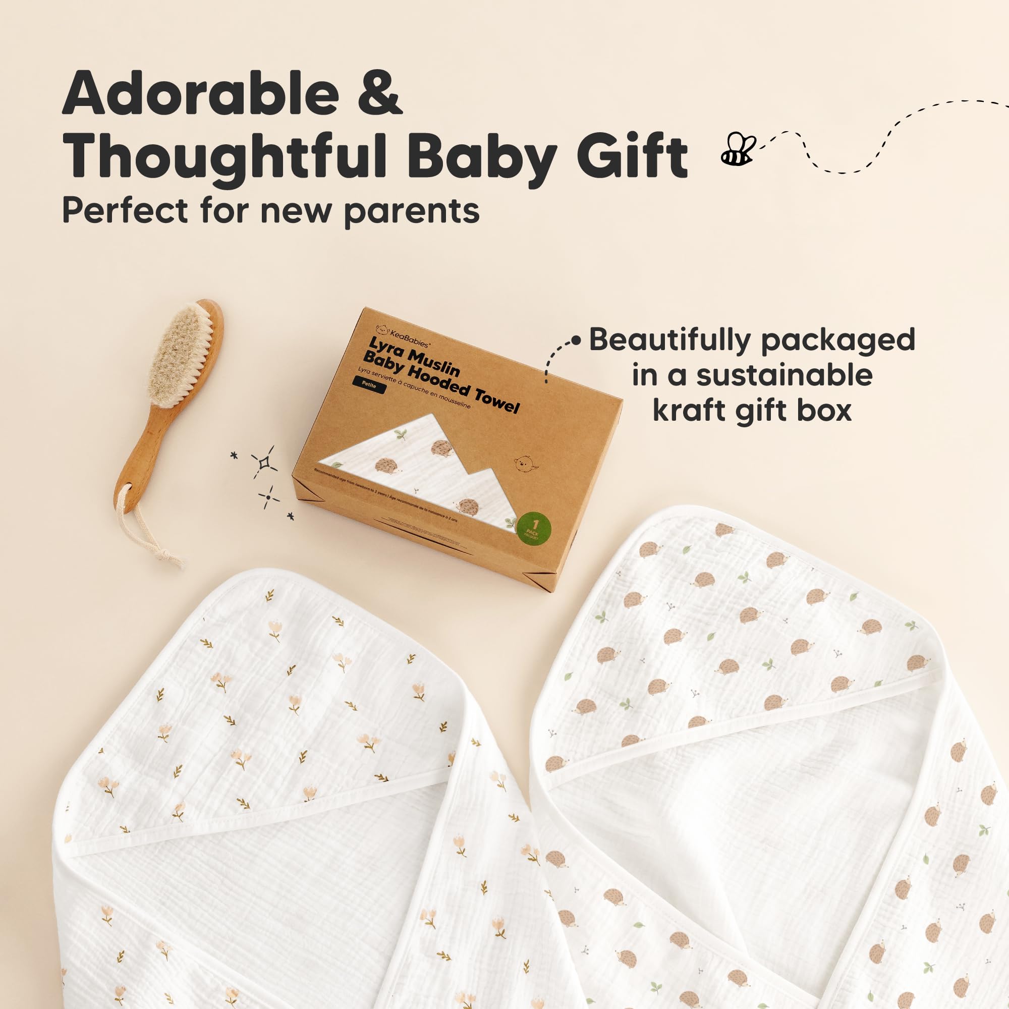 KeaBabies Lyra hooded towel undergoing wash, built to endure frequent use