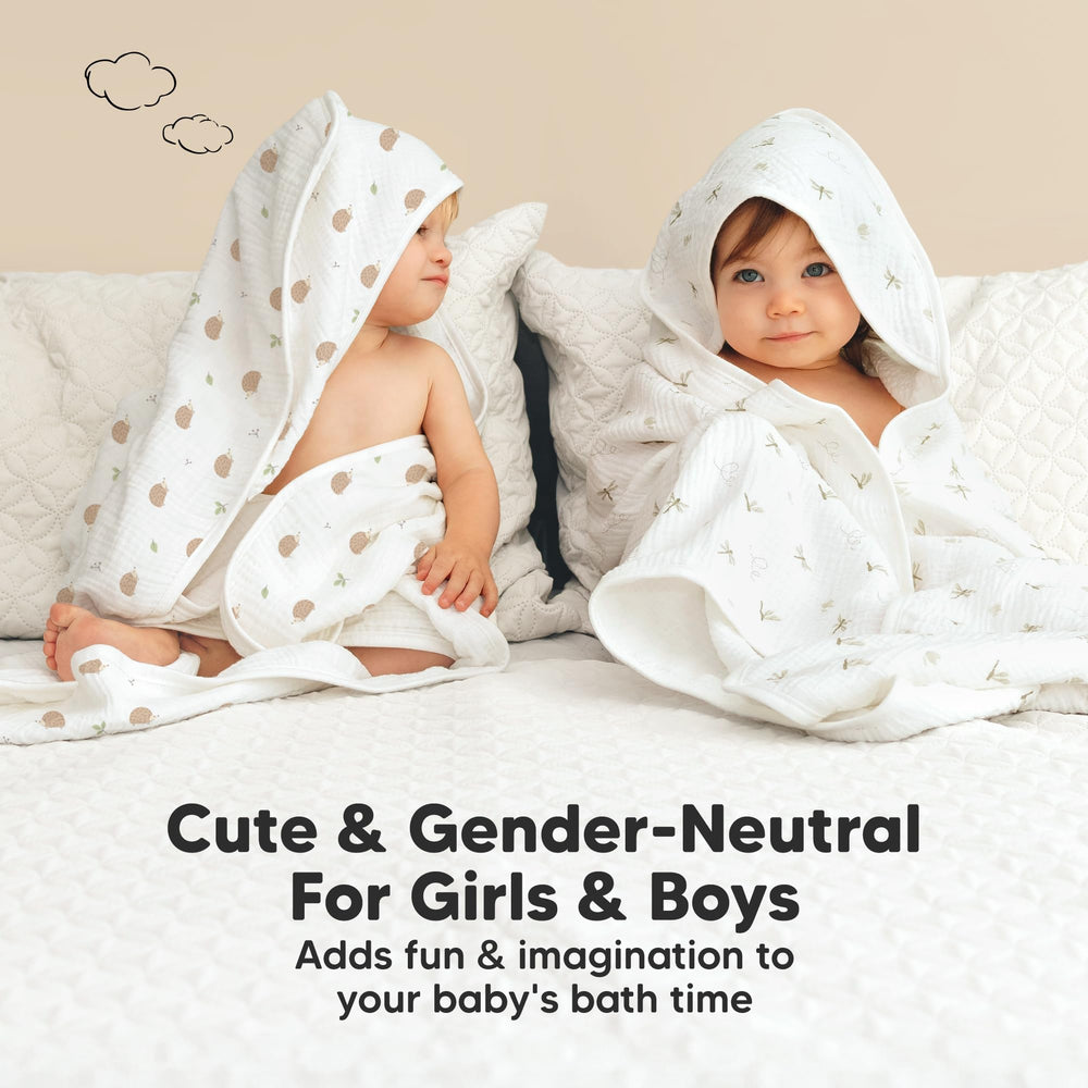 KeaBabies Lyra hooded towel features gender-neutral design for any baby