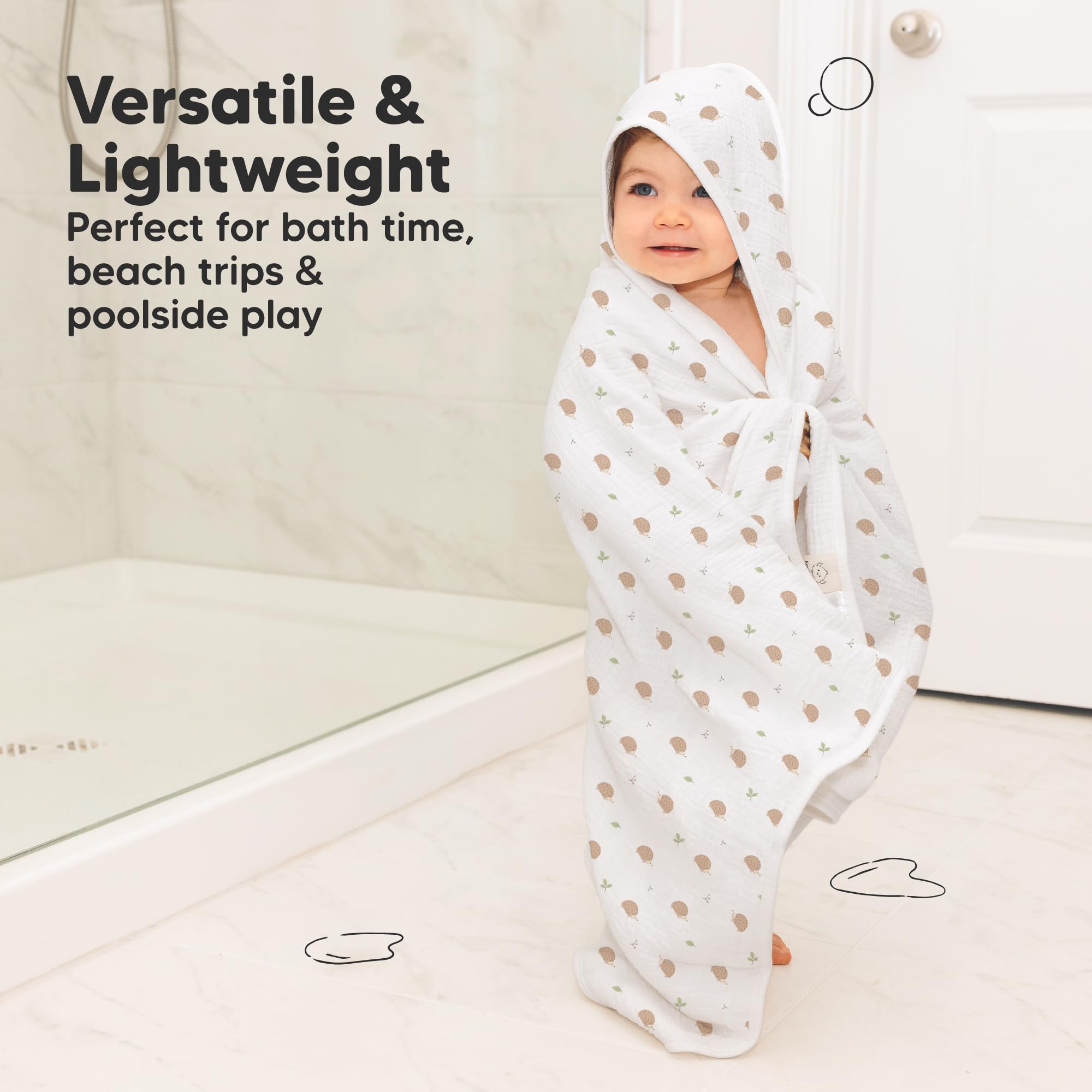 KeaBabies Lyra regular size towel 35x35, suitable for newborns