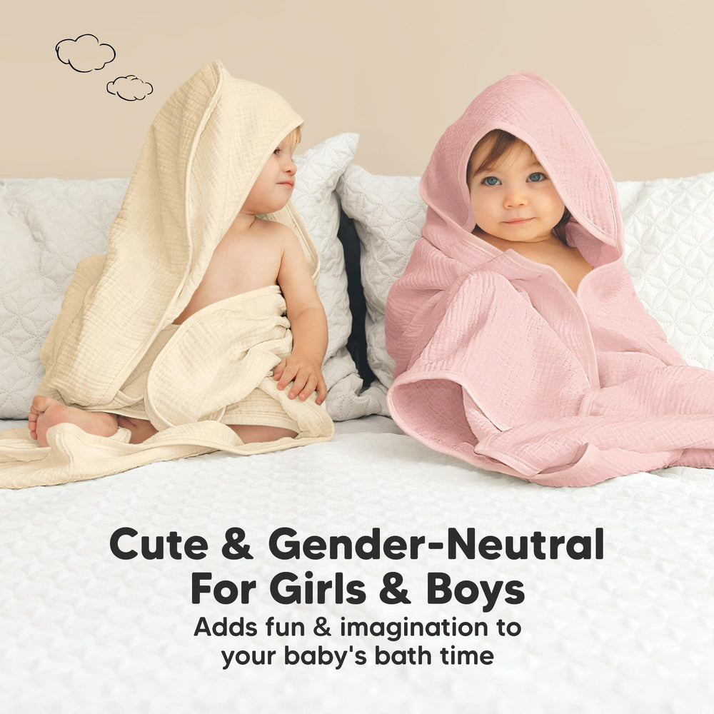 KeaBabies Lyra hooded towel used during toddler bath time