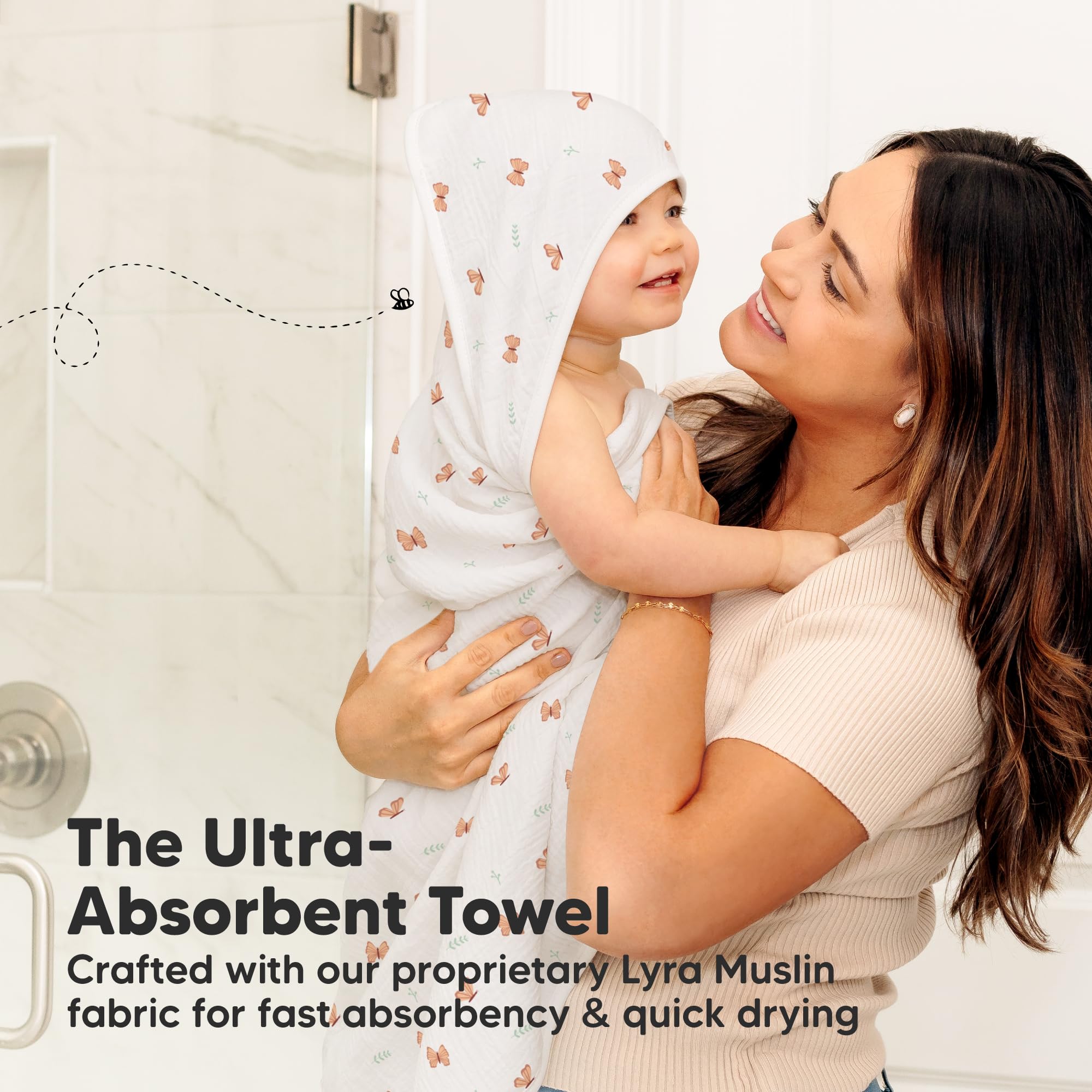 KeaBabies Lyra durable hooded towel withstands many washes