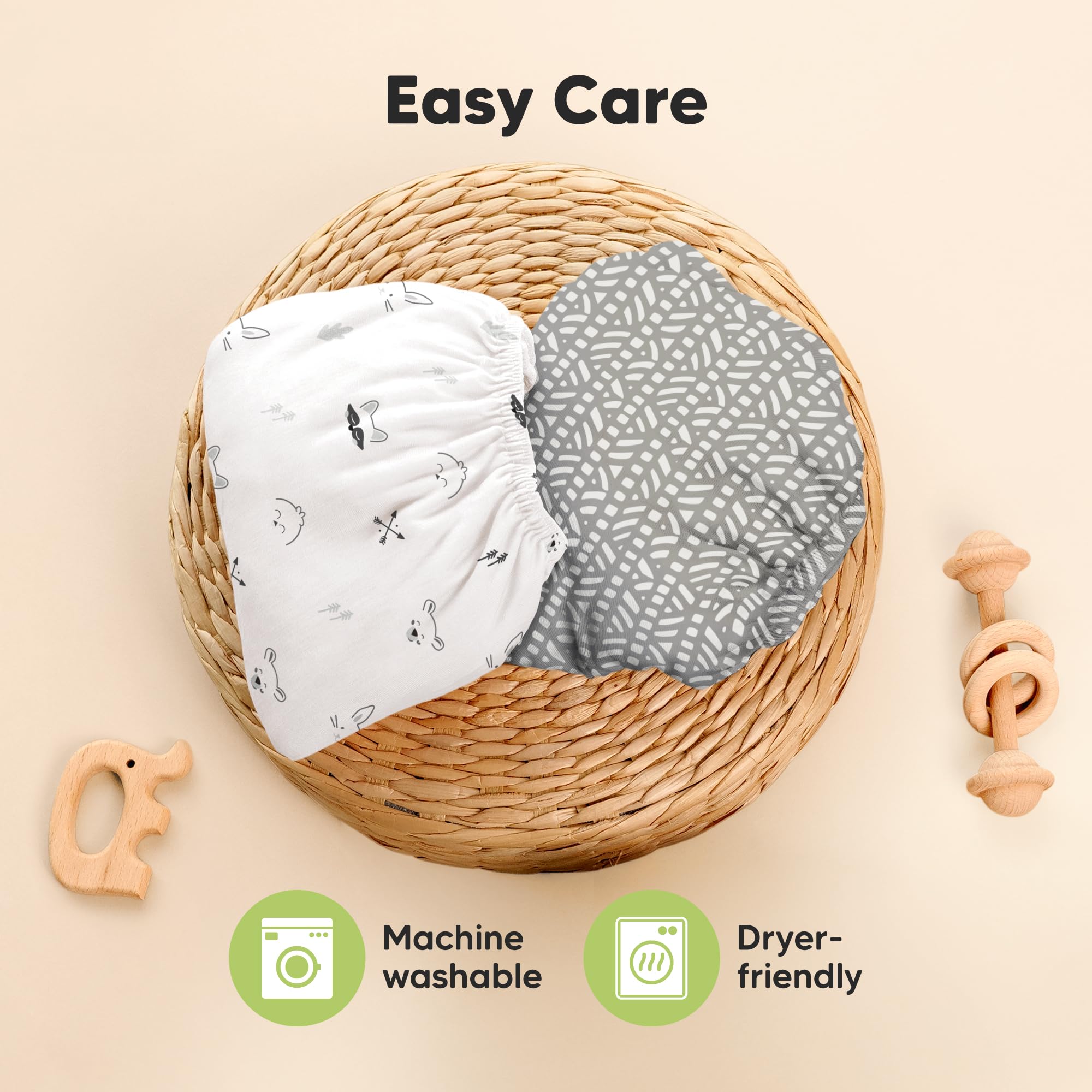 KeaBabies machine-wash-dryer-friendly care for busy households.