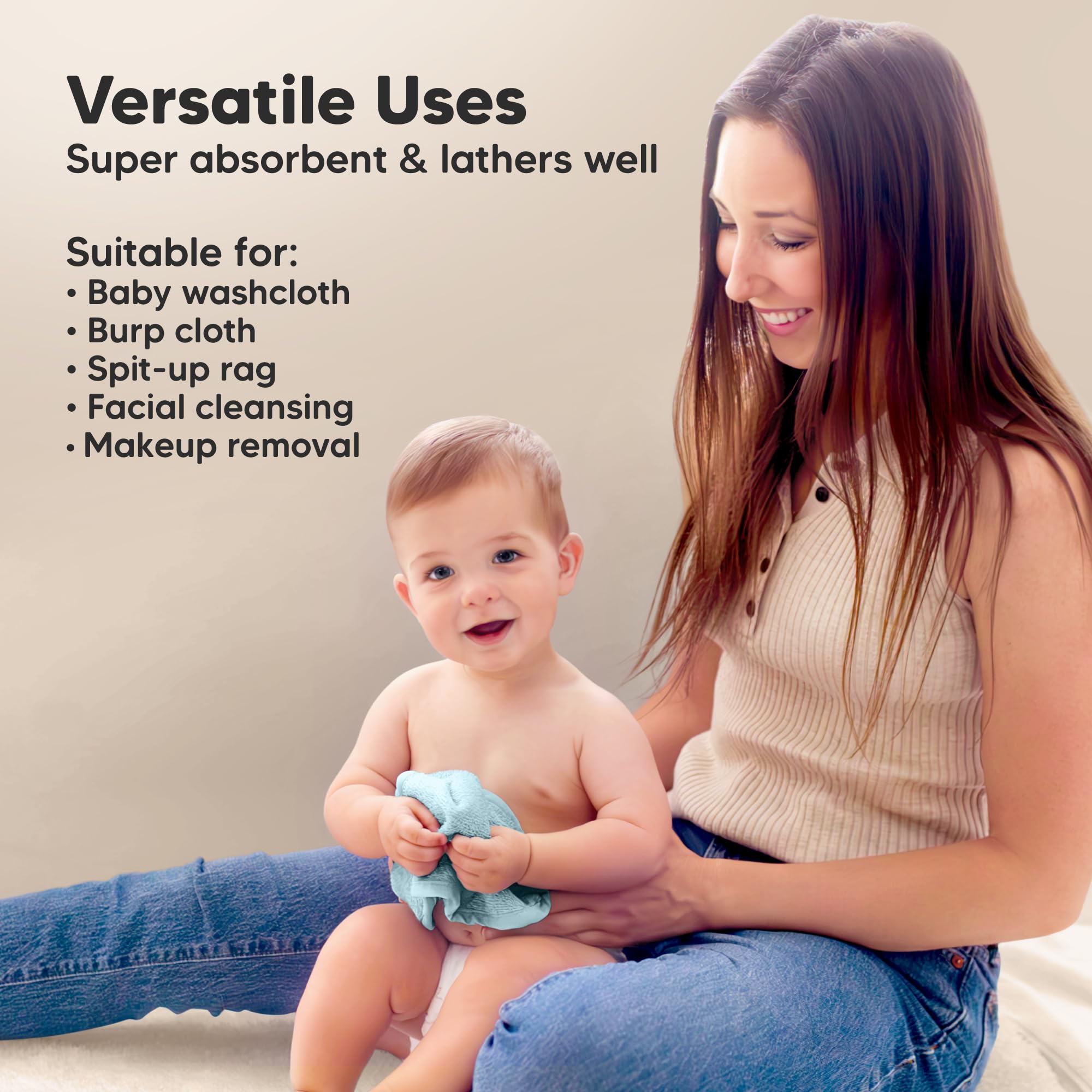 KeaBabies machine washable and dryer-friendly care shot emphasizing easy cleanup
