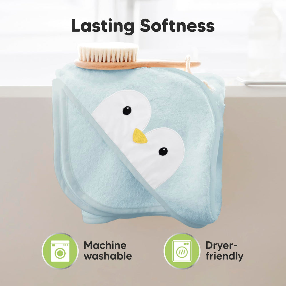 KeaBabies machine-wash and dryer-friendly towel image highlights easy care for busy parents