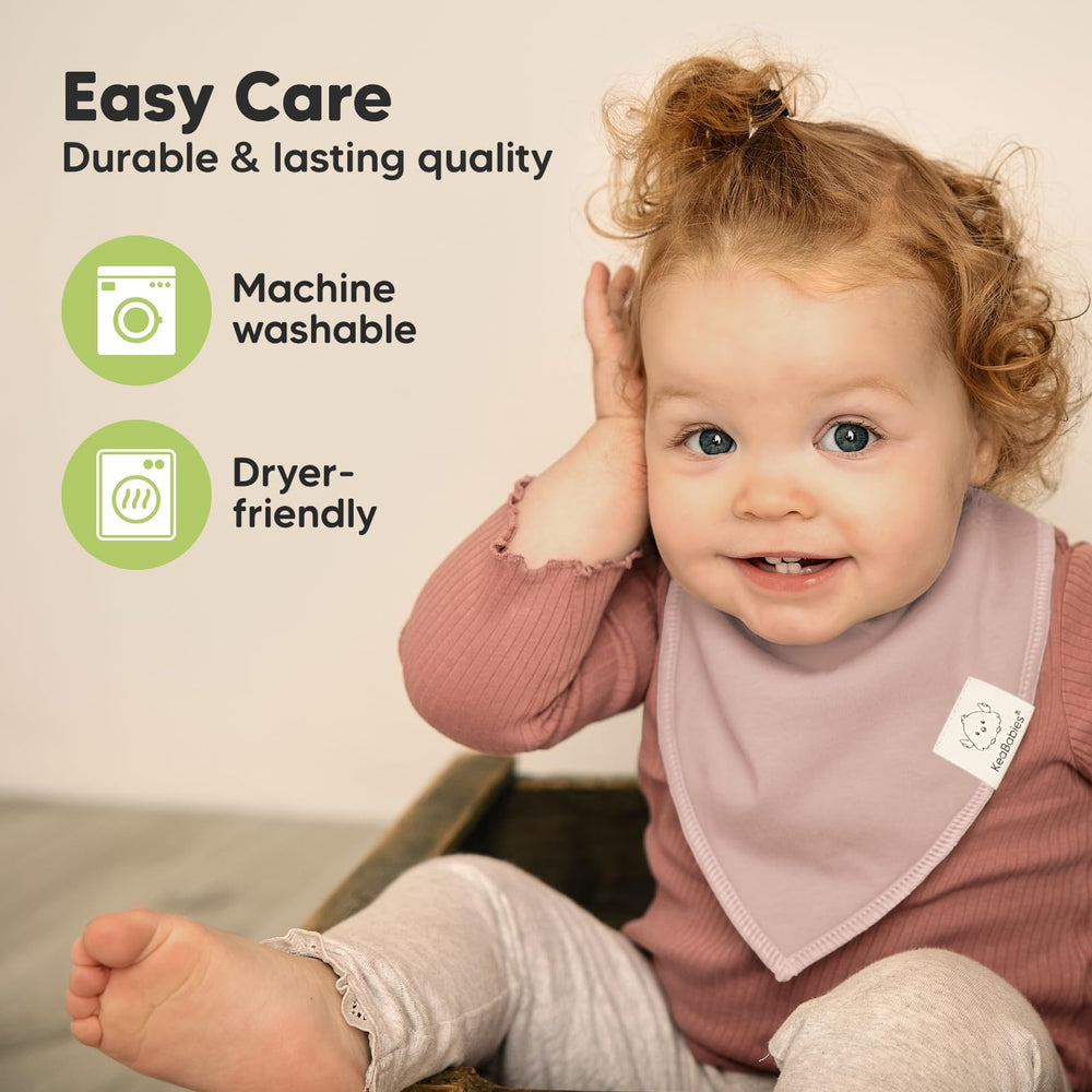 KeaBabies machine-washable bibs simplify laundry during busy parenting days.