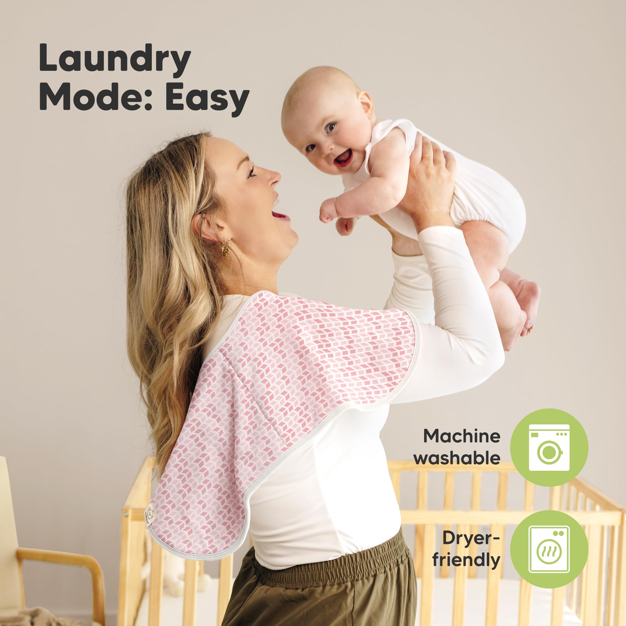 KeaBabies machine-washable burp cloths offer easy care for busy parents.