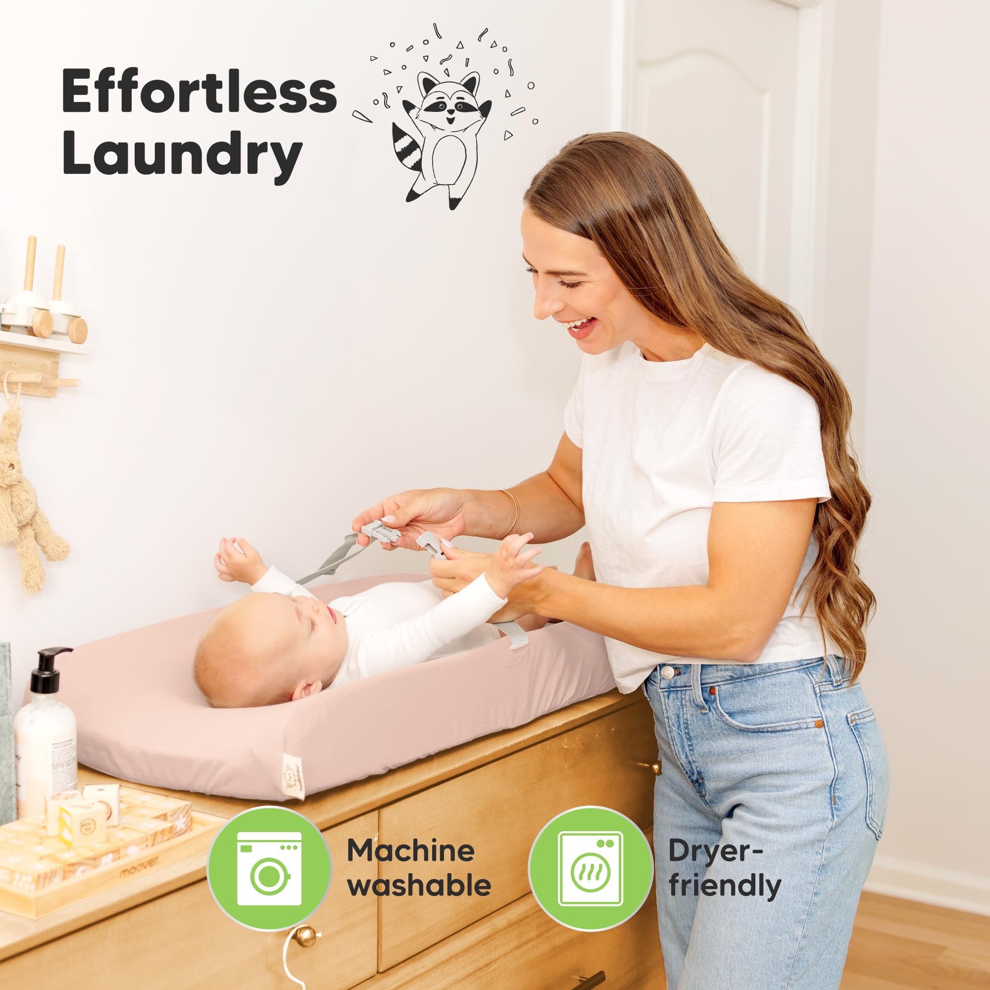 KeaBabies machine washable changing pad cover for quick cleanup