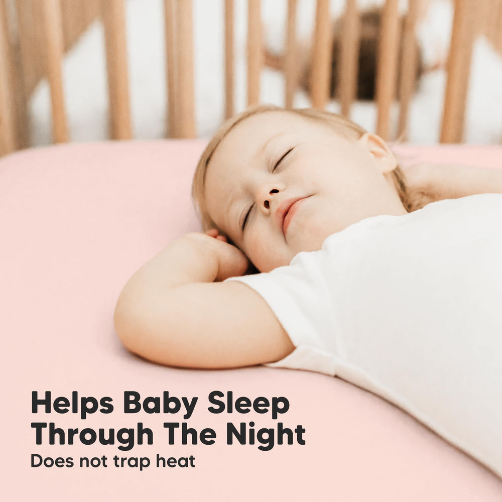KeaBabies machine-washable crib sheet laid flat for simple care.