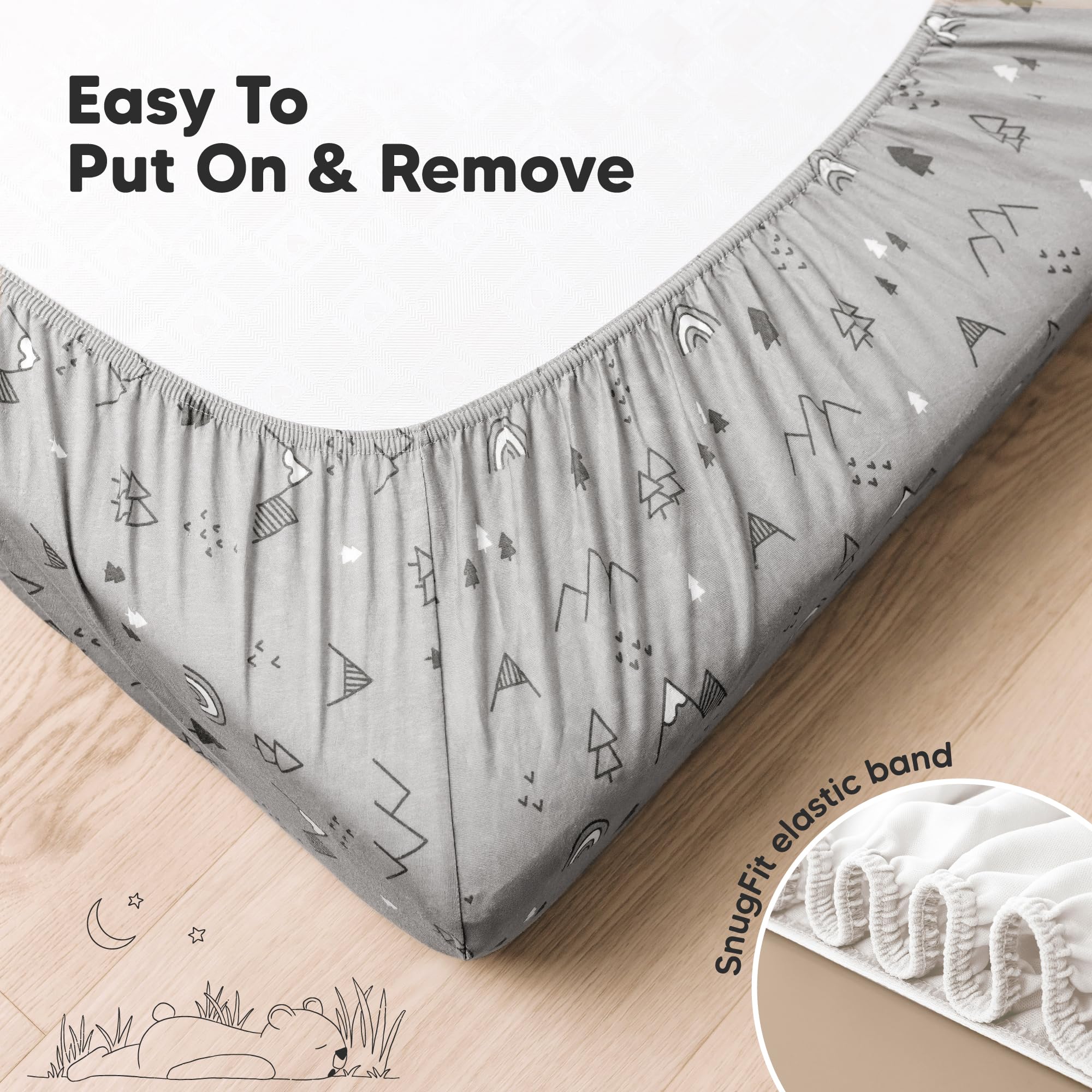 KeaBabies machine-washable crib sheets ready for repeated washes