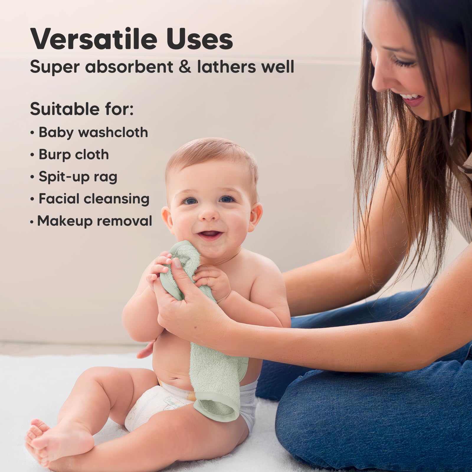 KeaBabies machine-washable and dryer-friendly washcloths for busy parents.