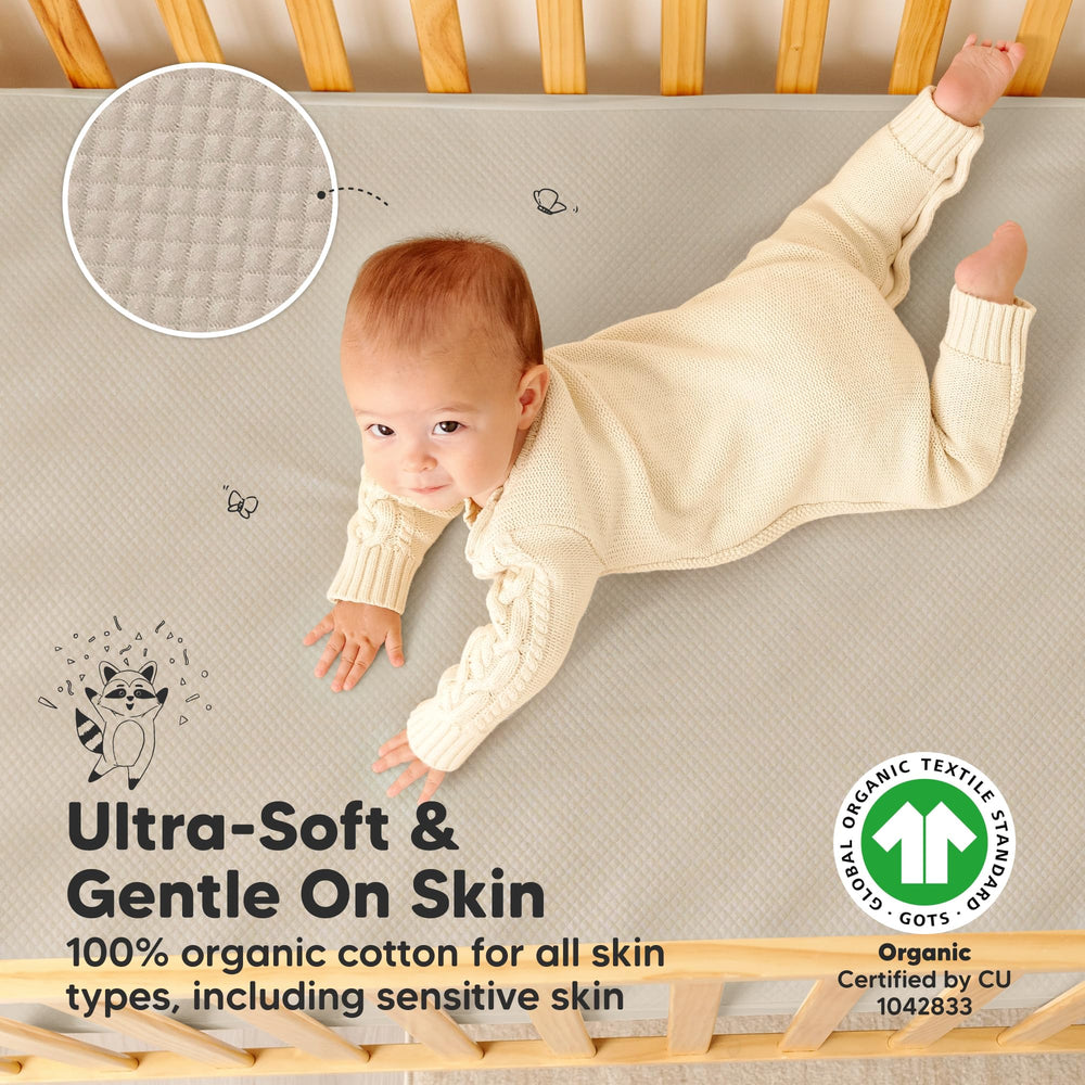 KeaBabies machine-washable protector ready for quick cleanup after messes