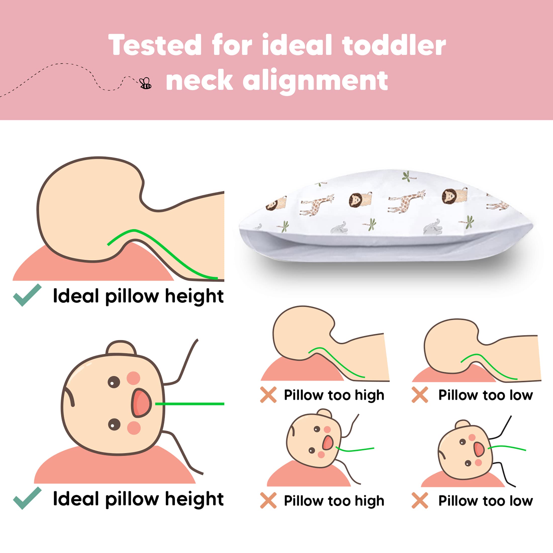 KeaBabies machine-washable pillow simplifies cleanup after travel or spills.