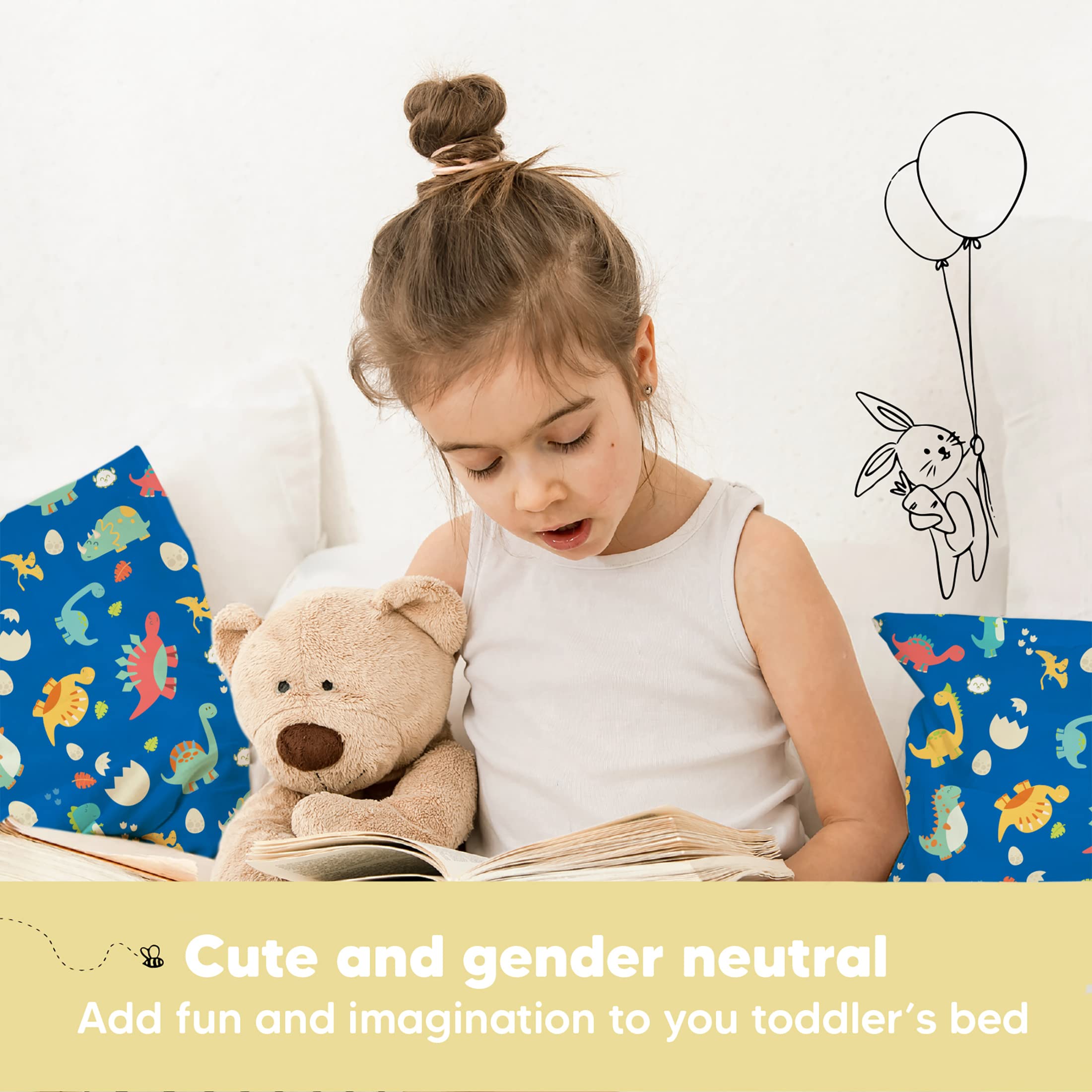 KeaBabies machine-washable pillowcase simplifies cleanup after play.