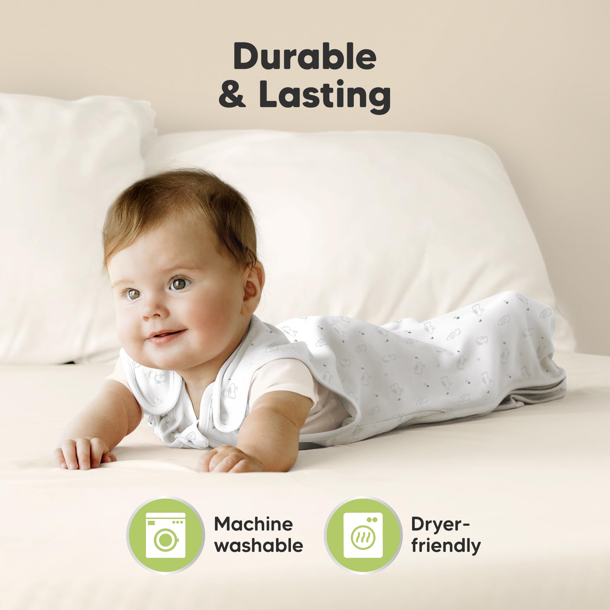 KeaBabies machine-washable sleepsack for busy parents and quick cleanup