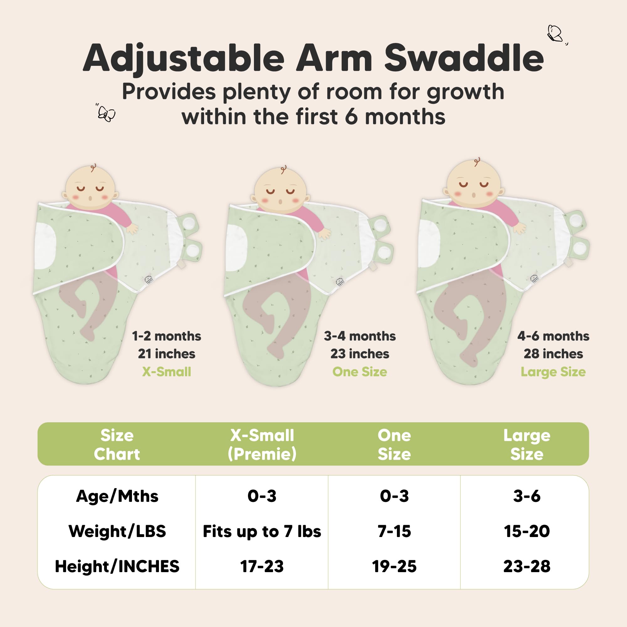 KeaBabies machine-washable swaddle sack for easy cleaning.