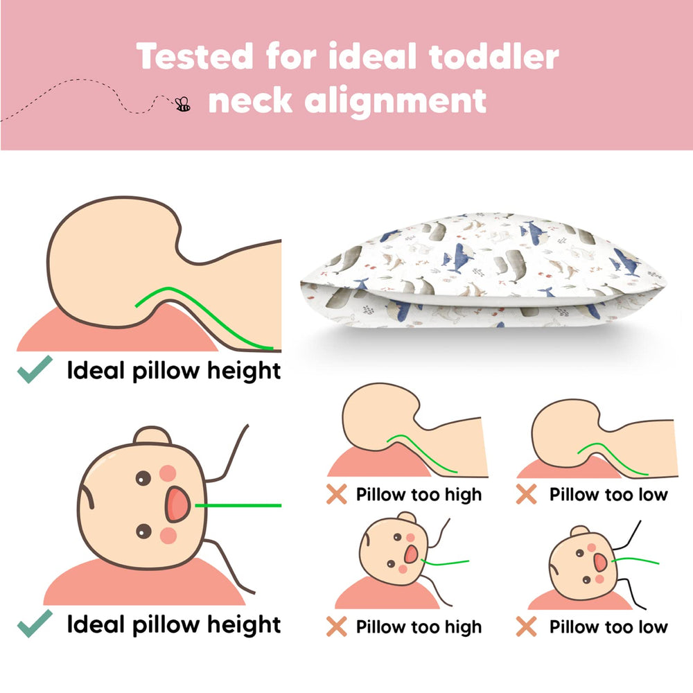 KeaBabies Machine-Washable Toddler Pillow for quick cleanup after messy days