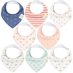 KeaBabies Marine Muse bandana bib pack displayed in soft, gender-neutral colors for everyday outfits.