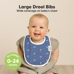 KeaBabies Marine Muse bib close-up reveals soft organic cotton texture for gentle wear