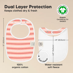KeaBabies Marine Muse bib on baby demonstrates drool absorption and comfort