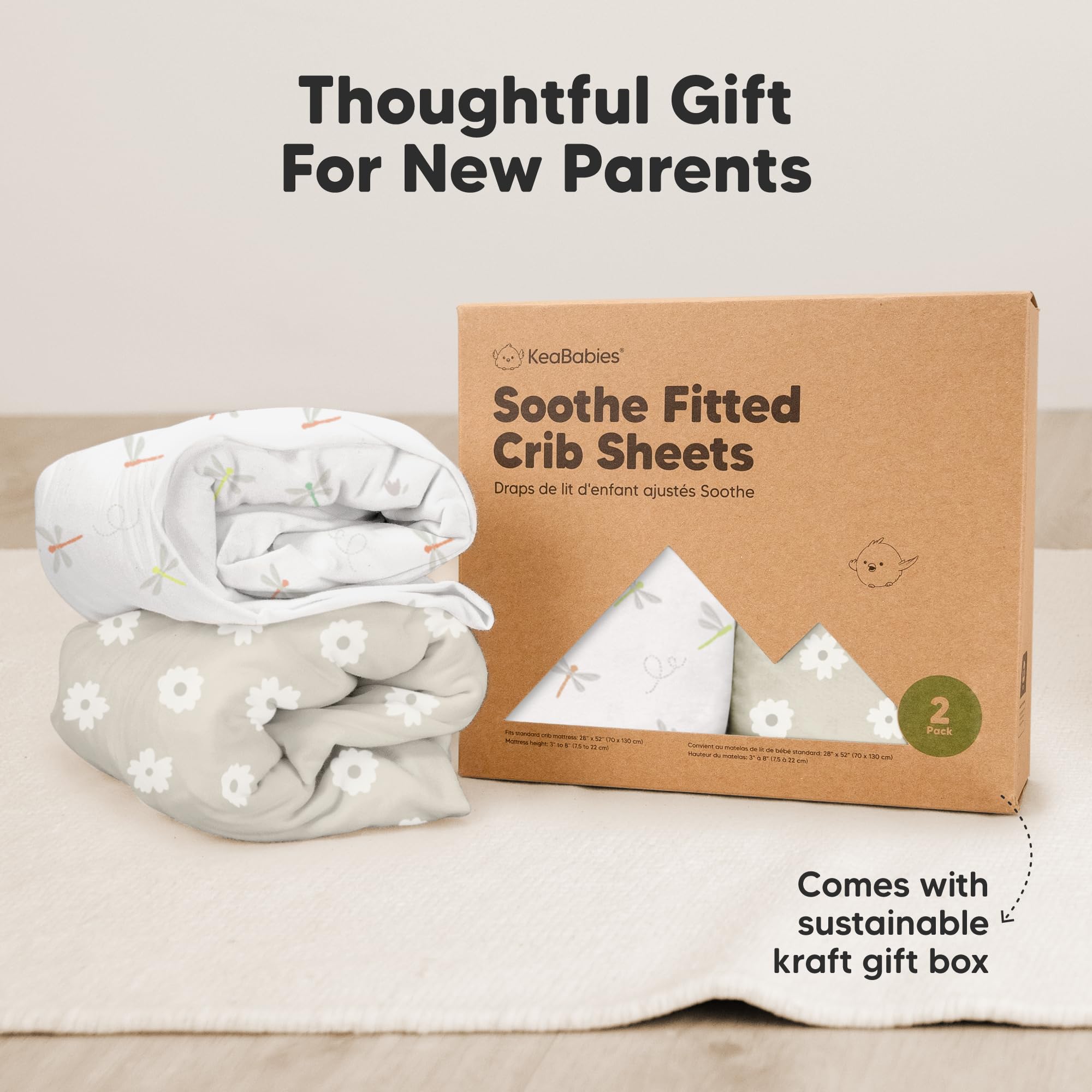KeaBabies Meadow sheet fits standard crib mattresses