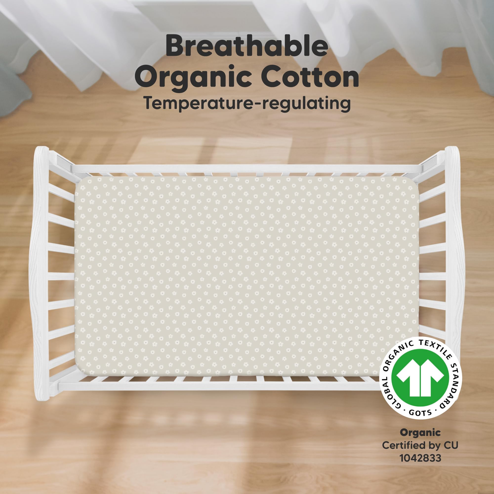 KeaBabies Meadow soft jersey cotton crib sheet texture