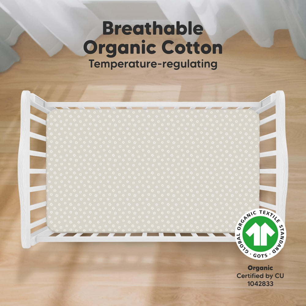 KeaBabies Meadow soft jersey cotton crib sheet texture