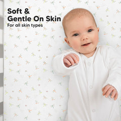 KeaBabies Meadow 2-pack crib sheets in machine-washable, dryer-friendly design