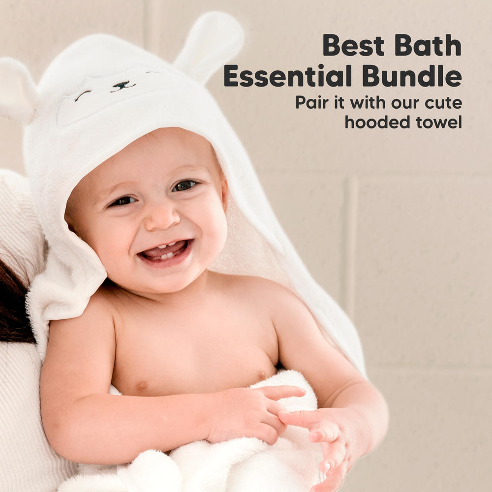 KeaBabies Meadow Green reusable face towels for bath time rituals.