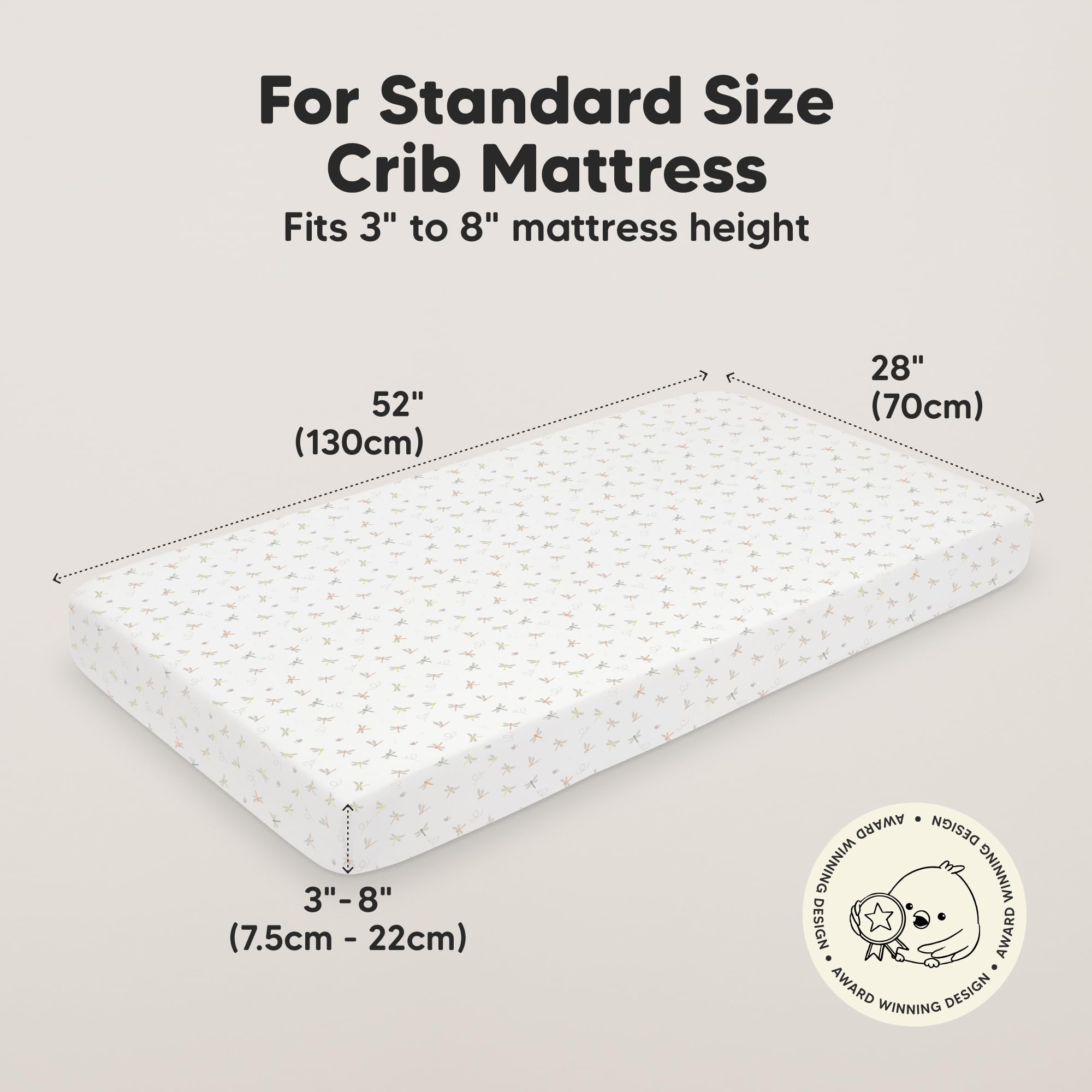 KeaBabies Meadow crib sheet with elastic band secured under seams for durability