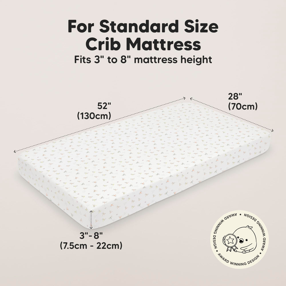 KeaBabies Meadow crib sheet with elastic band secured under seams for durability