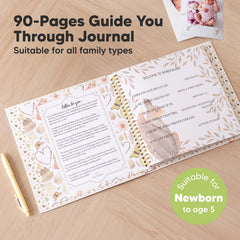 KeaBabies memory book inner pages milestone prompts support organized storytelling and sentimental keepsakes