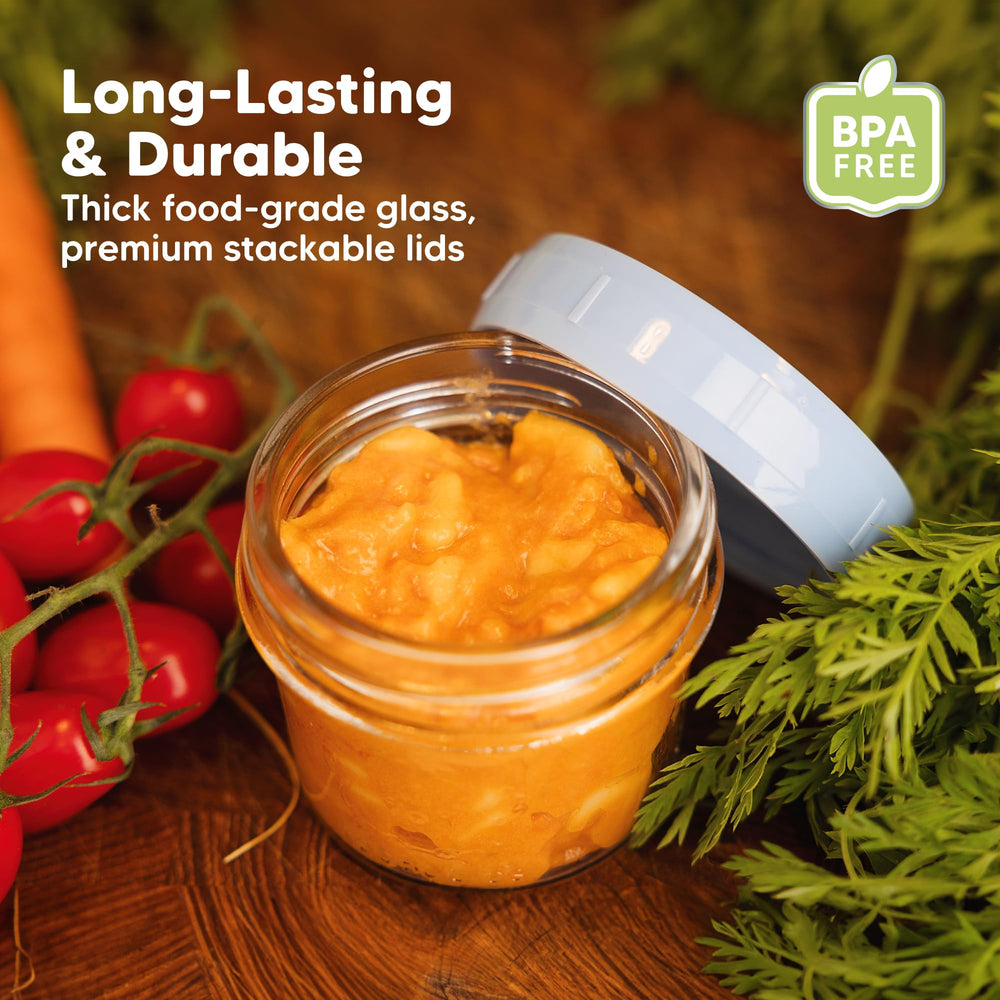 KeaBabies microwave-safe glass jars enable convenient reheating of meals.