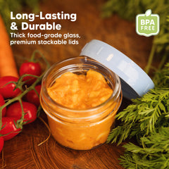 KeaBabies microwave-safe glass jars enable convenient reheating of meals.