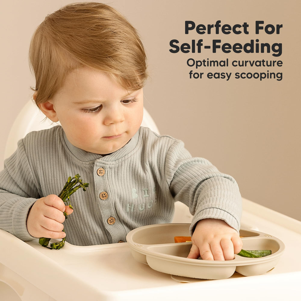 KeaBabies microwave-safe plate ready for reheating and flexible meal prep.