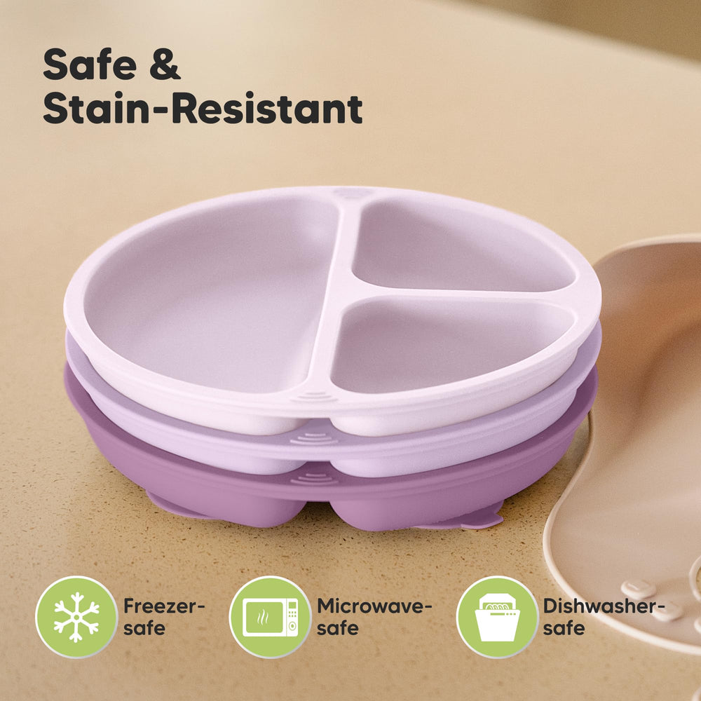 KeaBabies microwave-safe plate ready for quick reheating without damage.