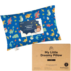 KeaBabies Mini Toddler Pillow 9x13 on bed showing compact sleep support