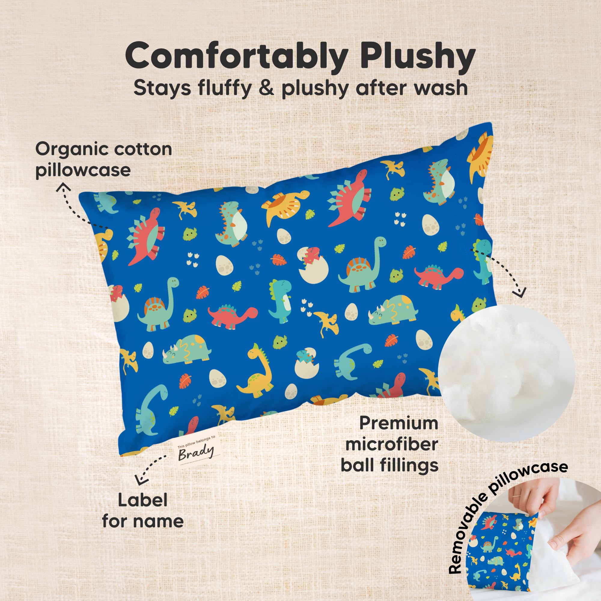 KeaBabies travel-friendly 9x13 pillow ready for trips and naps
