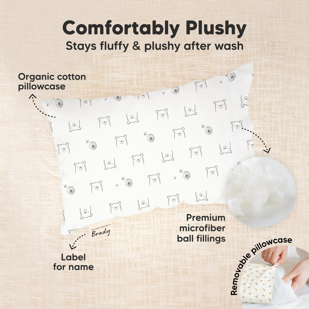 KeaBabies ergonomic mini pillow supports comfortable sleep posture