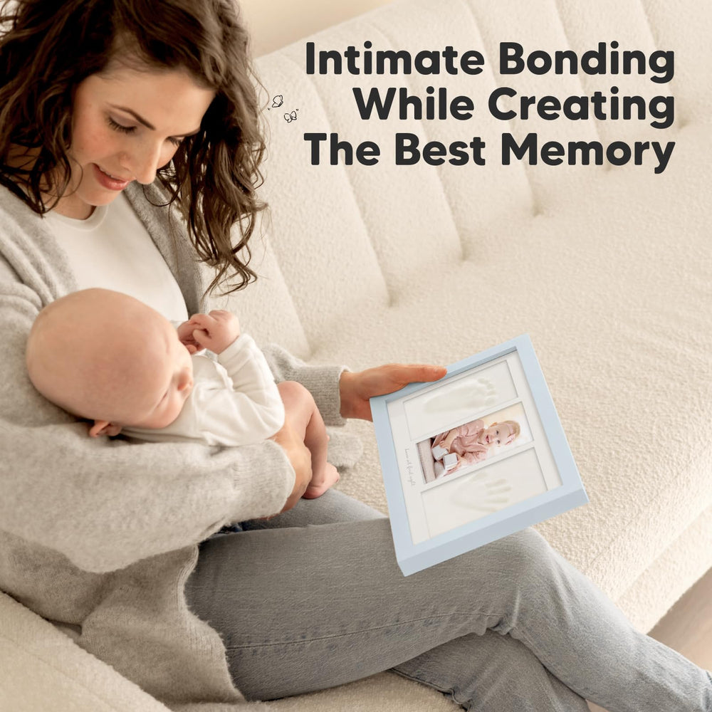 KeaBabies mist blue frame, adds soft color to nursery keepsakes.