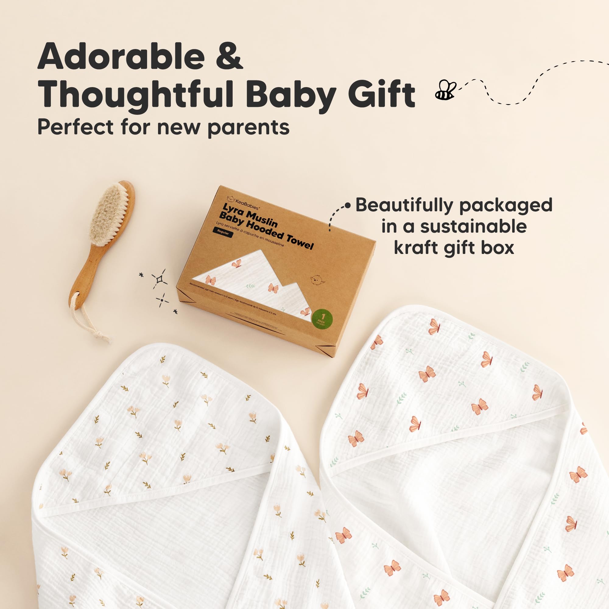 KeaBabies Monarch hooded towel used for baby comfort and use