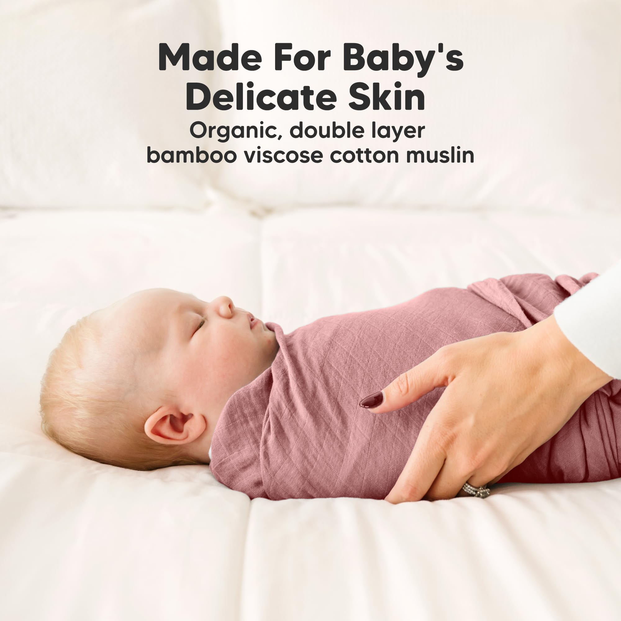 KeaBabies Lumi Muslin 47x47 blanket shows generous size for growing babies