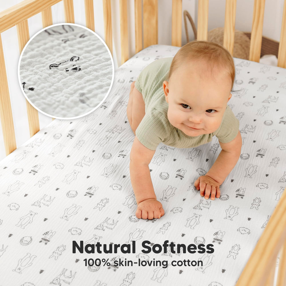 KeaBabies muslin crib sheets soft texture enhances all-season comfort for baby.
