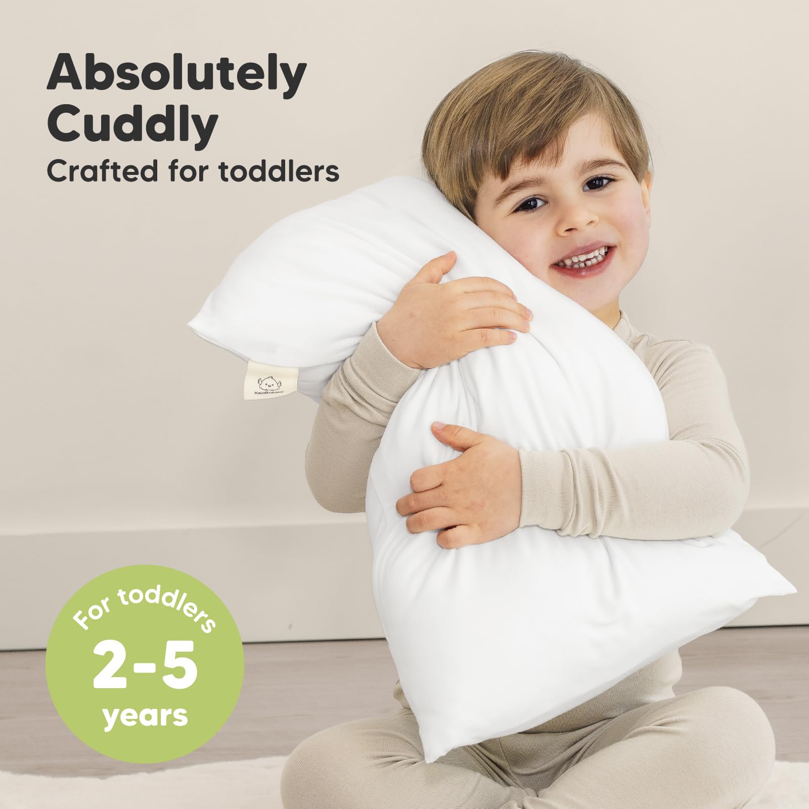 KeaBabies My Little Cuddly Pillow bamboo fabric close-up shows breathable softness