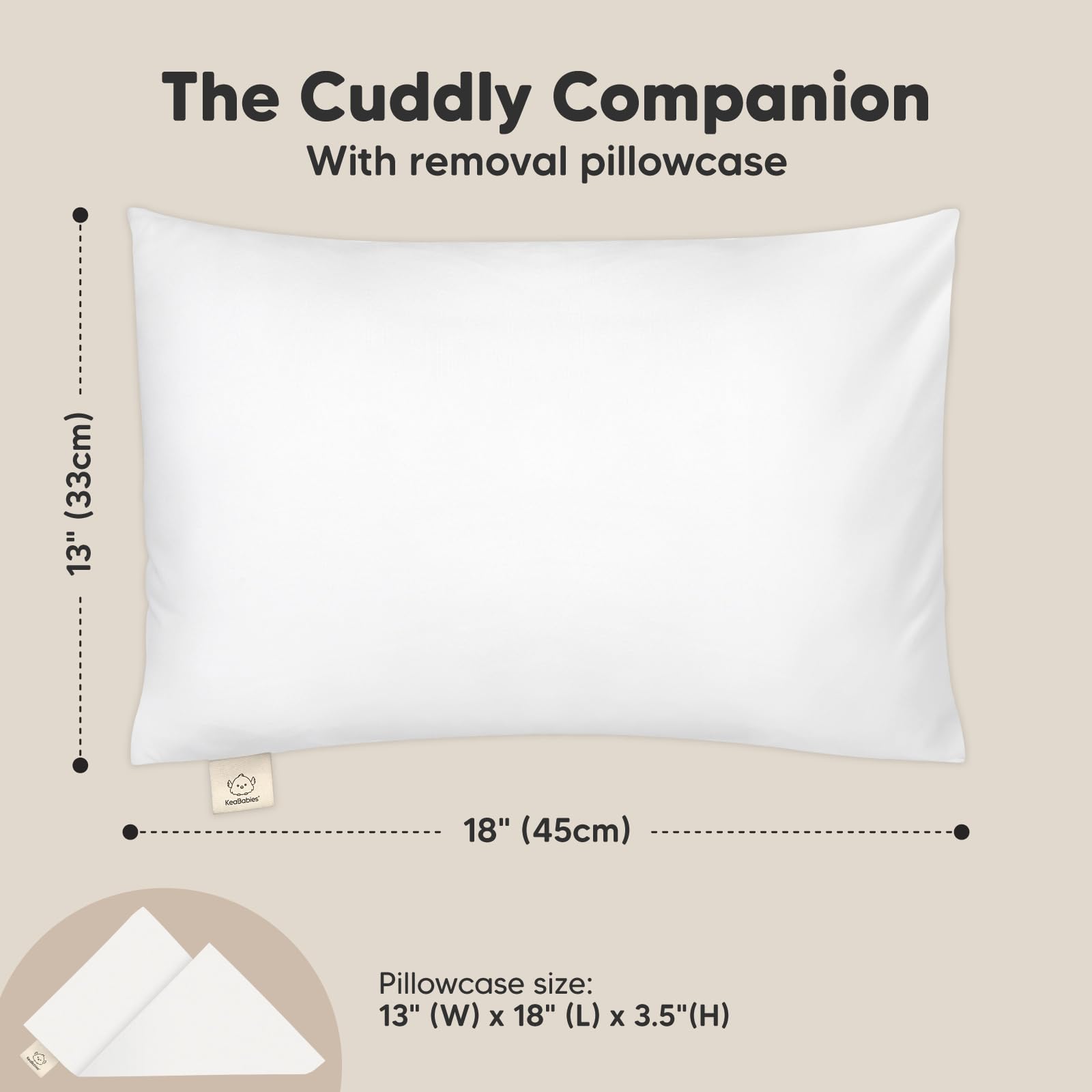 KeaBabies My Little Cuddly Pillow travel-friendly setup for easy packing
