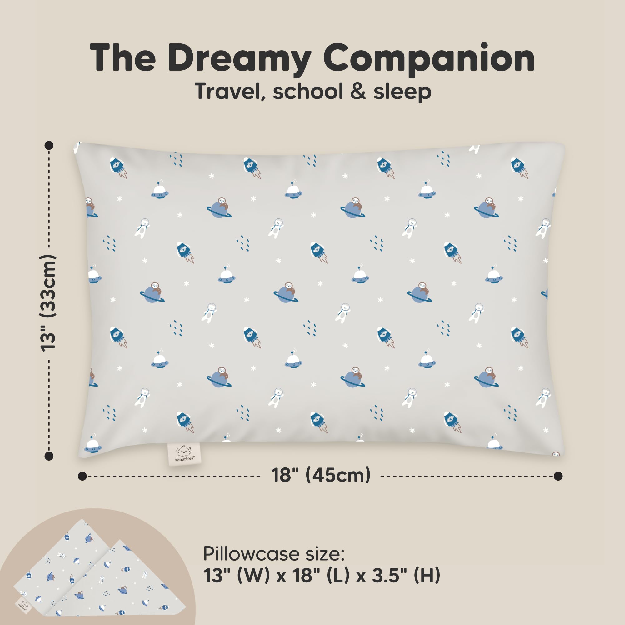 KeaBabies My Little Dreamy pillow demonstrates ergonomic design for growing kids.